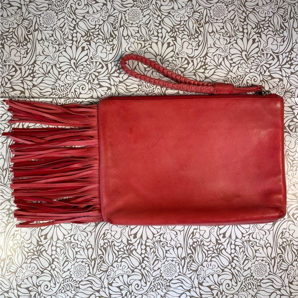 Jacquie Aiche Fringed Leather Clutch | Boho Luxury Statement Bag - Picture 4 of 12
